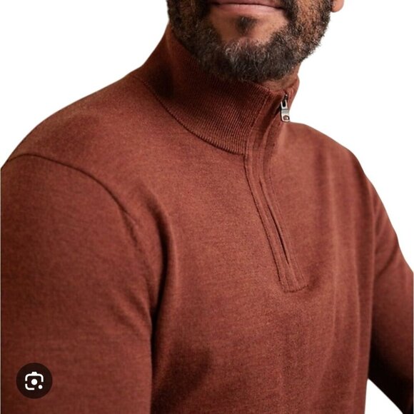 Banana Republic Merino Wool 1/2 Zip Sweater 2024 Mock Neck Size L - Picture 4 of 7